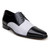 Belvedere Deerskin & Napa Leather Classic Cap Toe Dress Tie Shoe - Black & White