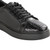 Los Altos Genuine Caiman Croc Belly & Calf Leather Black Sneaker - Black Sole