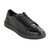 Los Altos Genuine Ostrich Quill & Calf Leather Black Sneaker - Black Sole