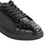 Los Altos Genuine Ostrich Quill & Calf Leather Black Sneaker - Black Sole