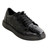 Los Altos Genuine Caiman Croc Belly Low Profile Black Sneaker - Black Sole