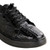 Los Altos Genuine Caiman Croc Belly Low Profile Black Sneaker - Black Sole