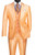 Clearance: Vinci 3 Piece Sheened Satin Slim Fit Suit - Melon Orange