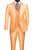 Clearance: Vinci 3 Piece Sheened Satin Slim Fit Suit - Melon Orange