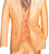 Clearance: Vinci 3 Piece Sheened Satin Slim Fit Suit - Melon Orange