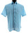 Bassiri Short Sleeve Camp Shirt - Light Blue Mosaic Design