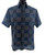 Bassiri Short Sleeve Camp Shirt - Artistic Square Pattern in Black with Blue