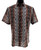 Bassiri Short Sleeve Camp Shirt - Brown & Black Abstract Vertical Graph Pattern