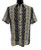 Bassiri Short Sleeve Camp Shirt - Yellow & Black Abstract Vertical Graph Pattern