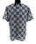 Bassiri Short Sleeve Camp Shirt - Large Medallion Design in Brown, Blue & White