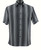 Bassiri Short Sleeve Camp Shirt - White on Black Tonal Grid Design