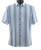 Bassiri Short Sleeve Camp Shirt - Blue Tonal Grid Design