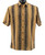 Bassiri Short Sleeve Camp Shirt - Golden Optical Vertical Pattern