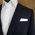White 100% Cotton Single Fold Flat Top Pre-Folded Pocket Square Insert