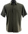 Bassiri Plaid Tonal Weave Short Sleeve Camp Shirt - Olive Green
