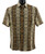 Bassiri Abstract Horizontal Waves Short Sleeve Camp Shirt - Golden