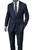 Barocci Super 130's Blue Plaid Italian Suit - Flat Front Slacks - Classic Fit