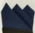 Dark Blue Cotton & Linen Pre-Folded Pocket Square Handkerchief Insert