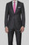 Barocci Super 130's Charcoal Plaid Weave Italian Suit - Flat Front Slacks - Classic Fit