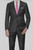 Barocci Super 130's Charcoal Plaid Weave Italian Suit - Flat Front Slacks - Classic Fit