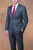 Barocci Super 110's Dark Blue Sharkskin Weave Italian Suit - Flat Front Slacks - Classic Fit