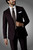 Barocci Super 130's Italian Wool Suit - Trim Fit - Plum Hatch Weave
