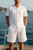 Sangi Textured Weave 2- Piece Walking Shorts Set - White