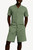 Sangi Textured Weave 2- Piece Walking Shorts Set - Sage Green