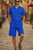 Sangi Textured Weave 2- Piece Walking Shorts Set - Royal Blue