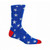 ThreadJar Premium Cotton & Spandex Socks - Red & Blue with White Stars