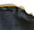 Black Satin 2-in-1 Pouf Round Pocket Square with Bright Gold Trim