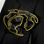 Black Satin 2-in-1 Pouf Round Pocket Square with Bright Gold Trim