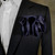 Navy Blue Satin 2-in-1 Pouf Round Pocket Square