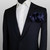 Navy Blue Satin 2-in-1 Pouf Round Pocket Square