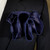 Navy Blue Satin 2-in-1 Pouf Round Pocket Square
