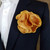 Gold Satin 2-in-1 Pouf Round Pocket Square