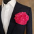 Watermelon Pink Satin 2-in-1 Pouf Round Pocket Square