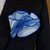 Baby Blue Satin 2-in-1 Pouf Round Pocket Square with Royal Blue Trim
