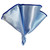Baby Blue Satin 2-in-1 Pouf Round Pocket Square with Royal Blue Trim