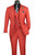 Vinci 2-Button Brick Red Textured Weave Suit with DB Vest - Modern Fit