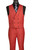 Vinci 2-Button Brick Red Textured Weave Suit with DB Vest - Modern Fit