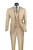 Vinci 2-Button Light Taupe Textured Weave Suit with DB Vest - Modern Fit