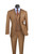Vinci 2-Button Light Brown Textured Weave Suit with DB Vest - Modern Fit