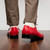 Marco di Milano Genuine Ostrich Quill Dress Tie Shoe - Red