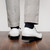 Marco di Milano Genuine Ostrich Leg Dress Tie Shoe - White & Black