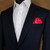 True Red Satin Pre-Folded Fan Style Pocket Square Insert