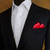 Satin 2 Point Pre-Folded Pocket Square Insert - True Red