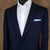 Blue 100% Cotton Single Fold Flat Top Pre-Folded Pocket Square Insert