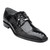 Belvedere Genuine Ostrich Leg Cap-Toe Dress Tie Shoe - Black 