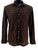 Bassiri Weaved Chenille Knit Long Sleeve Shirt - Black Vertical Stripes on Dark Brown